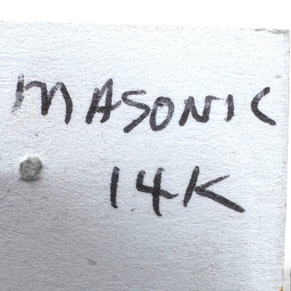 Vintage Masonic Compass 14k Gold Antique Decorative Button Pin Mason 0.96g - Picture 7 of 8